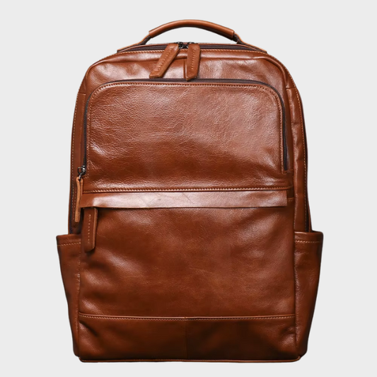 Mochila de Couro Com Alça Arqueada para Notebook Até 15 Polegadas Belmont