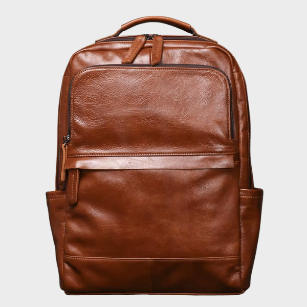 Mochila de Couro Com Alça Arqueada para Notebook Até 15 Polegadas Belmont