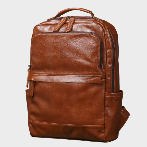 Mochila de Couro Com Alça Arqueada para Notebook Até 15 Polegadas Belmont