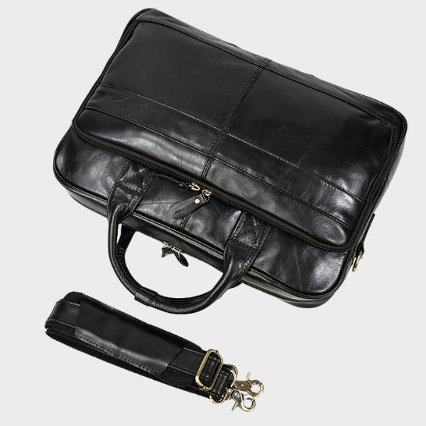 Pasta Executiva de Couro Robusta Para Notebook de 16 Polegadas Modelo Belmont Preto