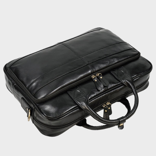 Pasta Executiva de Couro Robusta Para Notebook de 16 Polegadas Modelo Belmont Preto