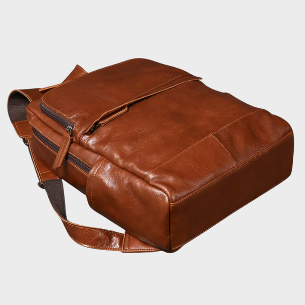 Mochila de Couro Com Alça Arqueada para Notebook Até 15 Polegadas Belmont