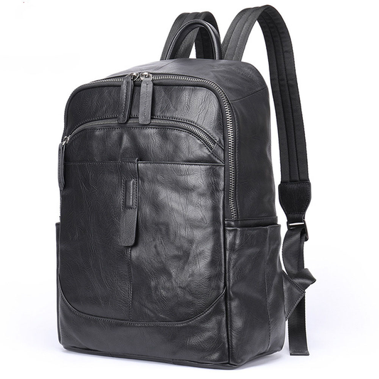 MVA Brand Backpacks For Men Leather 14" Laptop Computer Backpack Man Bag For Man Fashionable Backpack Camera Travel Schoolbag