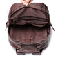 Mochila de Couro Casual Para Notebook Até 15 Polegadas Café