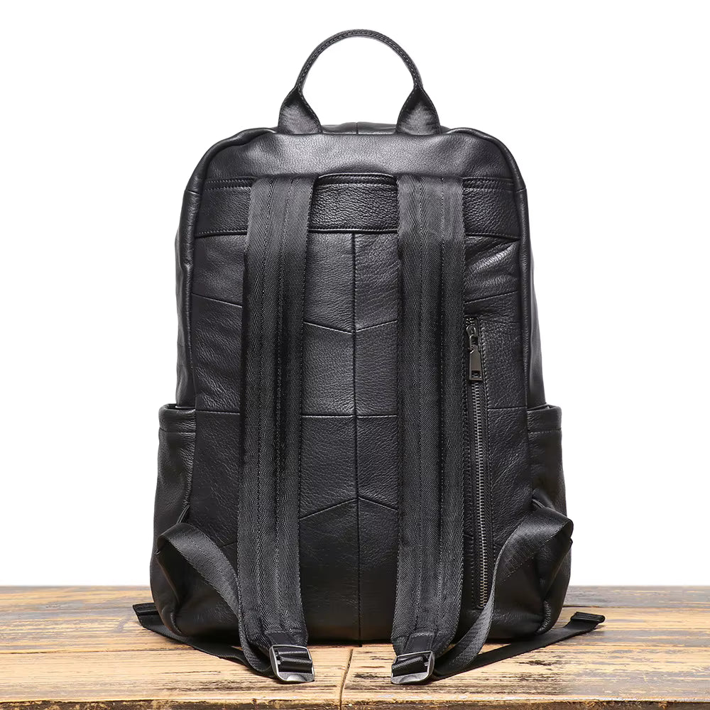Mochila De Couro Para Notebook Com Bolsas Extras Atlas